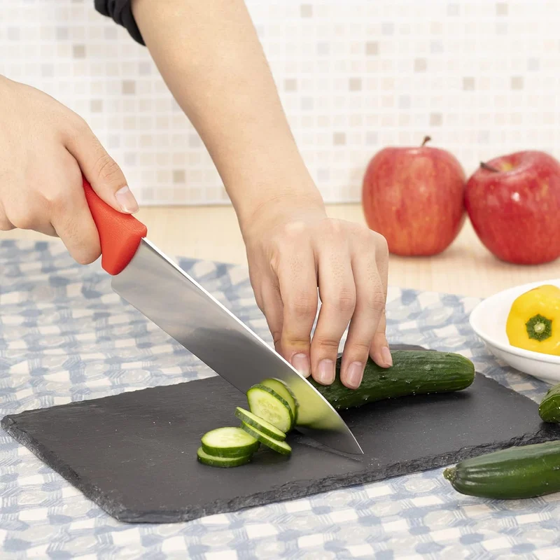 Tramontina Professional Meat Knife – 8-Inch Stainless Steel Blade with Red Textured Polypropylene Handle