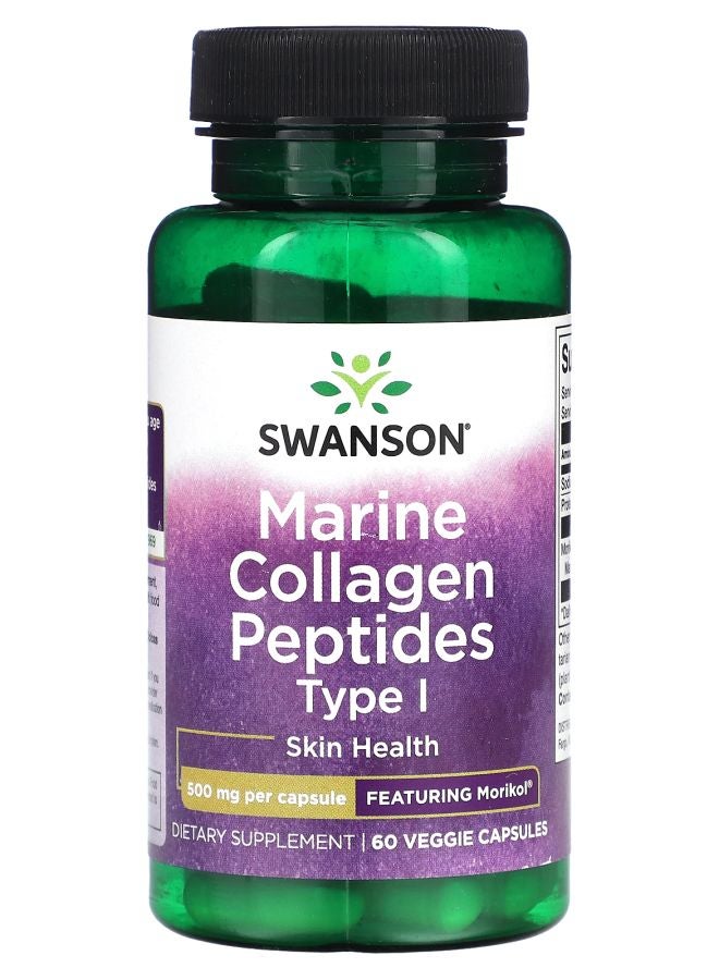 SWANSON Marine Collagen Peptides Type 1 500 mg 60 Veggie Capsules
