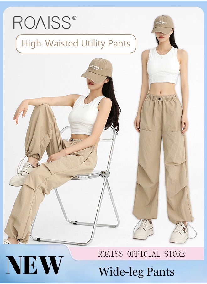 Women HighWaisted Utility Pants Casual Drawstring Jogger Leg Shaping Fashionable Slimming Flowy Wide Leg Versatile and Stylish - pzsku/Z9A6F18DE2435BBF6792FZ/45/_/1694852126/dc147f60-7fe8-464a-9d08-61b6cf9297f4