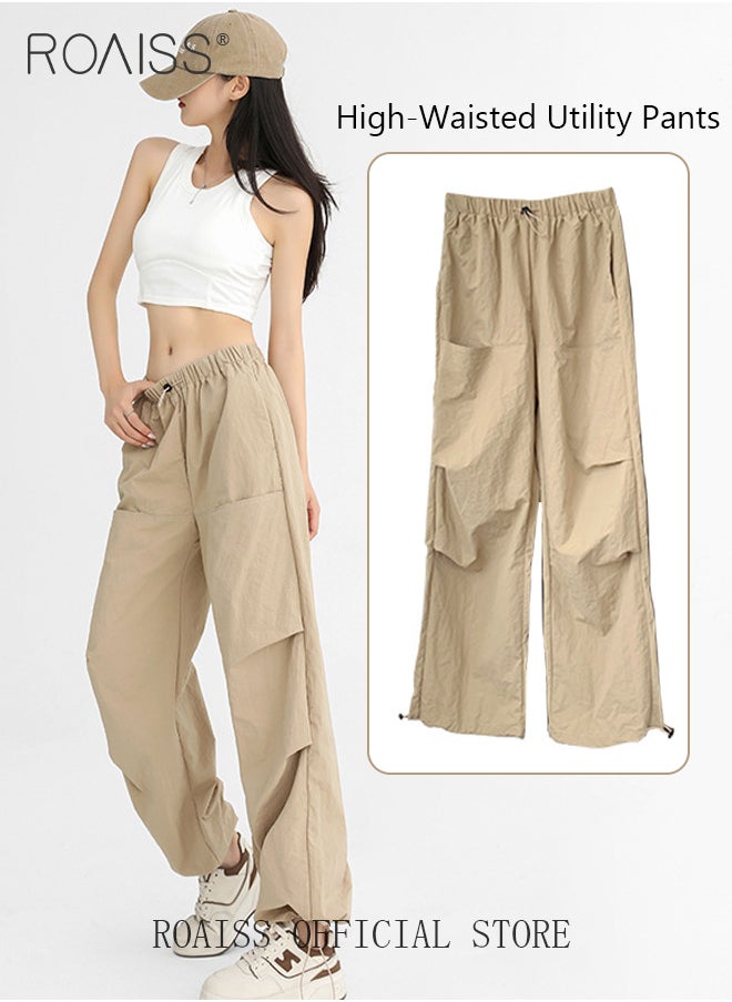 Women HighWaisted Utility Pants Casual Drawstring Jogger Leg Shaping Fashionable Slimming Flowy Wide Leg Versatile and Stylish - pzsku/Z9A6F18DE2435BBF6792FZ/45/_/1694852129/a662749a-9da2-415f-bb6c-1881beb1b811