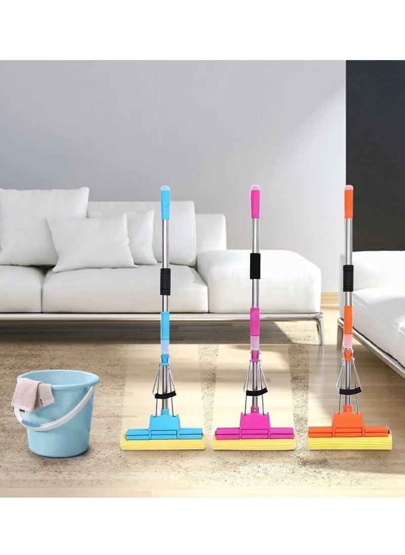 pva OneTouch Easy Floor Mop - Magic Roller Floor Sponge Mop with Telescopic Handle, Inbuilt Wringer and Highly-Absorbent PVA Sponge - Floor Cleaning Mop for Kitchen, Bathroom and Around the Home  - Image 2
