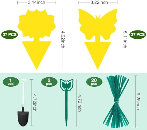 Stingmon 54 Pack Fruit Fly Trap for Indoor, Gnat Traps for House Indoor, Fungus Gnat Killer Sticky Traps for Plants, Mosquitoes, Flying Insects - Image 2