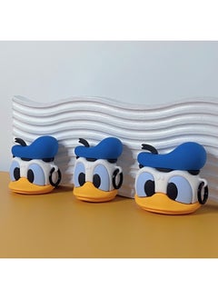 Cute Cartoon Duck AirPods Pro For Apple Bluetooth Headset 2/3/4 Generation Silicone Protective Cover For Cute-Color:Blue Cap Carto Duck Hook-Applicable Model:AirPods 4(2024)