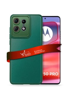Wtech Hybrid Silicone With Translucent Back Protective Lens Sheild Case Cover For Motorola Edge 50 Pro 5G 2024 Green  - Image 1