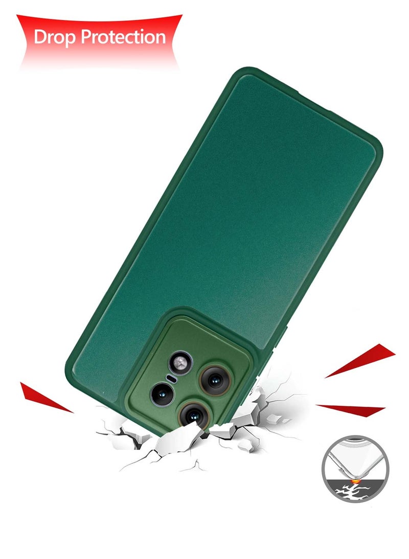 Wtech Hybrid Silicone With Translucent Back Protective Lens Sheild Case Cover For Motorola Edge 50 Pro 5G 2024 Green - Image 4