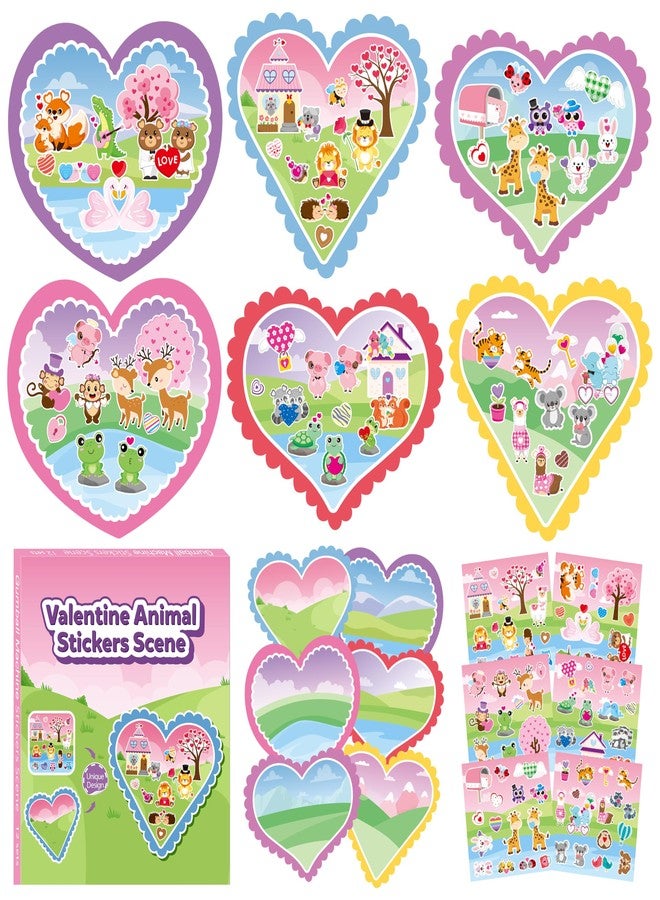 سي واي 2 سايد مجموعة ملصقات قلوب عيد الحب من CY2SIDE - 12 مجموعة من ملصقات الحيوانات المرحة لعيد الحب، مثالية للأنشطة المدرسية للأطفال. اصنع مشهدًا من ملصقات القلوب مع ملصقات حيوانات مثل الخنزير والضفدع، هدايا حفلات يمكنك صنعها بنفسك. - Image 1