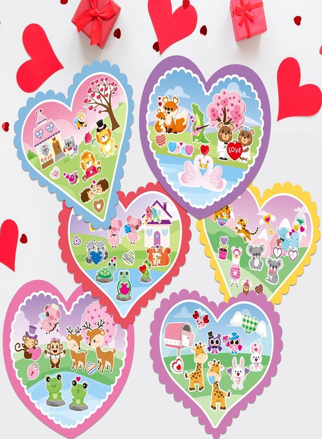 سي واي 2 سايد مجموعة ملصقات قلوب عيد الحب من CY2SIDE - 12 مجموعة من ملصقات الحيوانات المرحة لعيد الحب، مثالية للأنشطة المدرسية للأطفال. اصنع مشهدًا من ملصقات القلوب مع ملصقات حيوانات مثل الخنزير والضفدع، هدايا حفلات يمكنك صنعها بنفسك. - Image 5