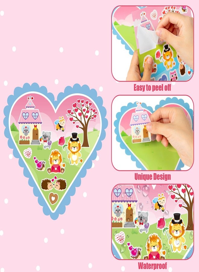 سي واي 2 سايد مجموعة ملصقات قلوب عيد الحب من CY2SIDE - 12 مجموعة من ملصقات الحيوانات المرحة لعيد الحب، مثالية للأنشطة المدرسية للأطفال. اصنع مشهدًا من ملصقات القلوب مع ملصقات حيوانات مثل الخنزير والضفدع، هدايا حفلات يمكنك صنعها بنفسك. - Image 3