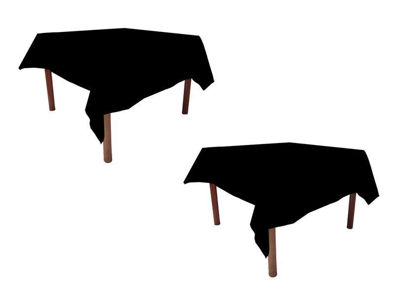 Weavric Pack of 2 Square Tablecloth 52 X 52 Inches Washable Reusable Black Tablecloth with Hemmed Edge for Card Table Kitchen Dinner Wedding Party