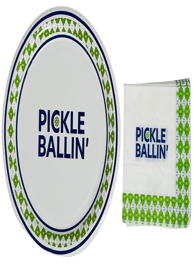 Twerp Pickleball Party Plates and Napkins - Party Supplies for Pickle Ball - Set of 10 - Image 1