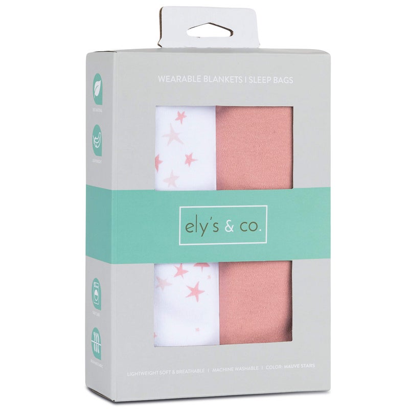 Ely's & Co. Baby Wearable Blanket - Baby Sleep Sack 100% Knit Cotton - Sleep Sack 6-12 Months - Comfy Soft Lightweight, 2-Pack Set Pink For Baby Girl - Image 2
