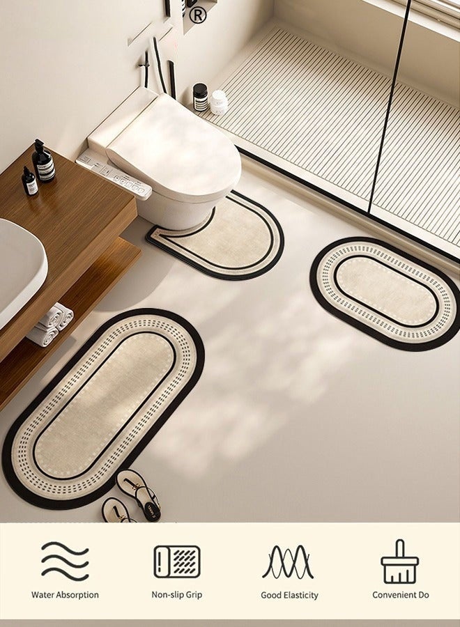 Bukela 3PCS Absorbent Bath Mat Rug Sets,Quick Drying Mat Silicone Magic Bath Mat Non-slip Floor Rug Rubber Backed For Bathroom Kitchen Shower Sink (50x55+40x80+40x60cm) - Image 3