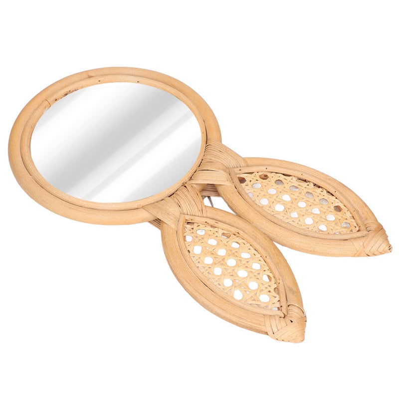 Decorative Mirror Cute Bunny Shape Exquisite Rattan Hanging Wall Mirror for Makeup Home Bedroom Decoration Gift - Image 4