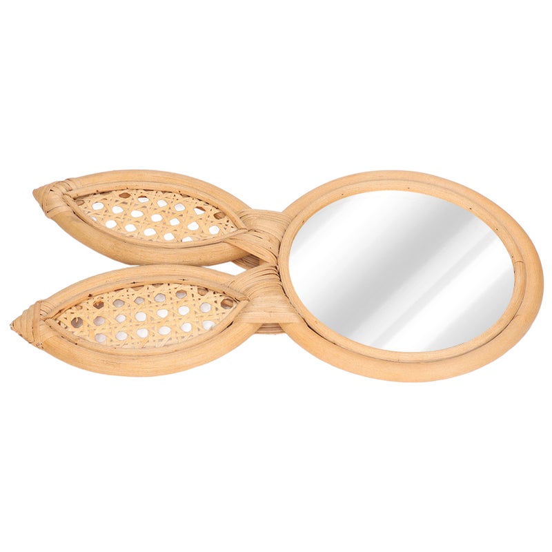 Decorative Mirror Cute Bunny Shape Exquisite Rattan Hanging Wall Mirror for Makeup Home Bedroom Decoration Gift - Image 5