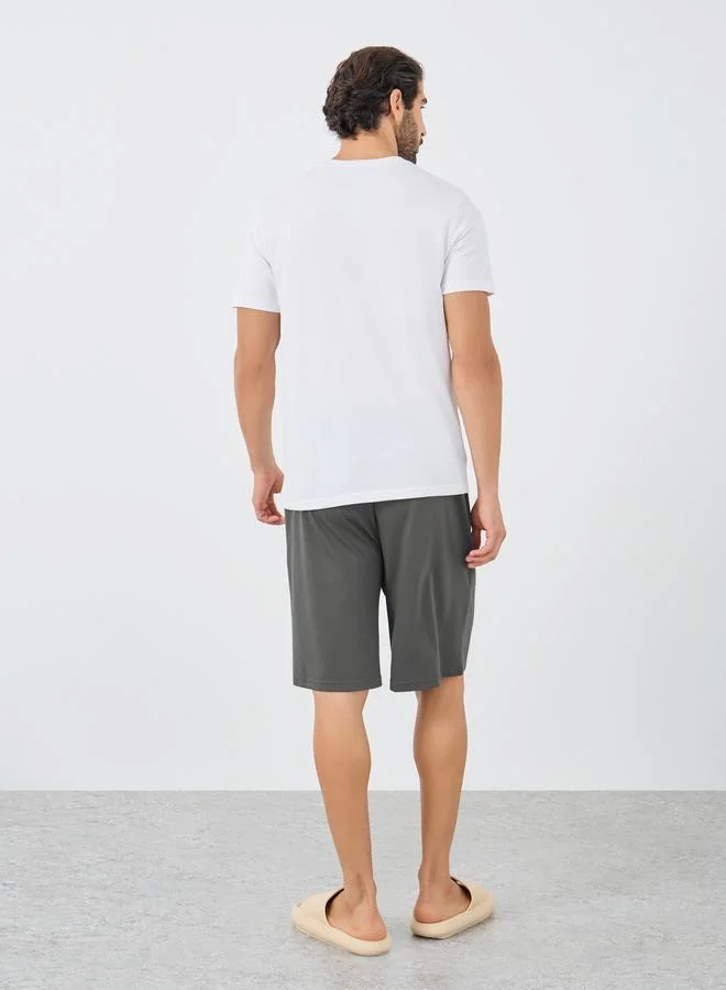 Styli Styli Graphic Print T-Shirt and Shorts Pyjama Set