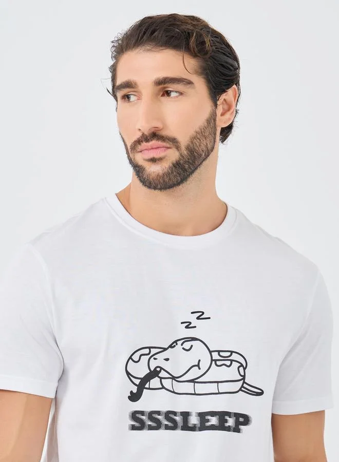 Styli Styli Graphic Print T-Shirt and Shorts Pyjama Set