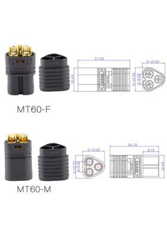SoloGood 5Pairs Amass Mt60 3.5Mm 3 Pins Bullet Connector Male Female With Housing For Rc Esc Motor Car Boat Quad Project  - Image 5