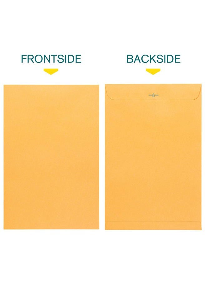 EnDoc 10 x 15 Clasp Envelopes - Brown Kraft Catalog Mailing Gummed Seal Envelope - 28lb Heavyweight 10x15 Inches Manila Envelopes for Home, Office, Business, Legal or School - 100 Pack - Image 3