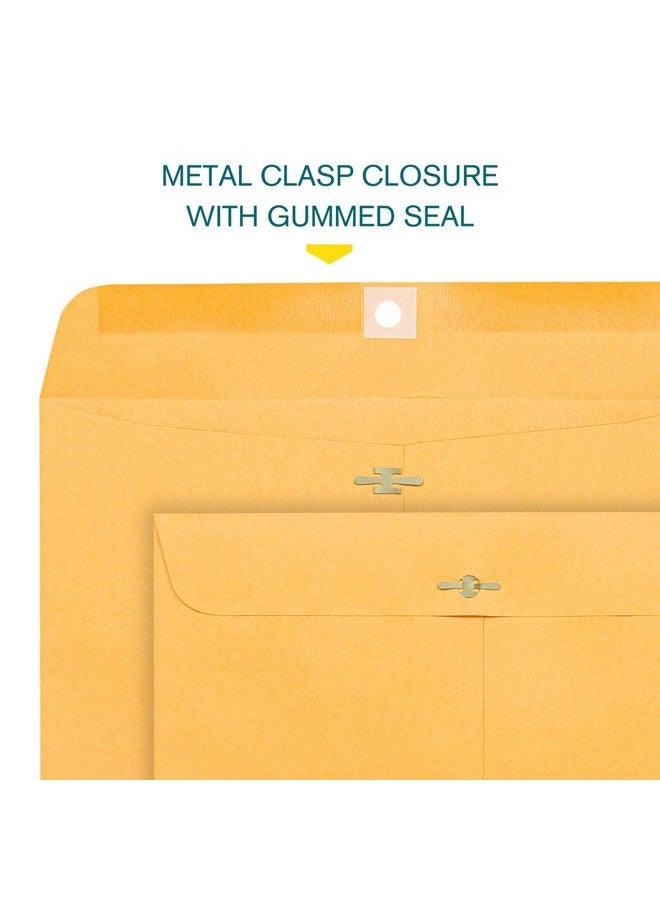 EnDoc 10 x 15 Clasp Envelopes - Brown Kraft Catalog Mailing Gummed Seal Envelope - 28lb Heavyweight 10x15 Inches Manila Envelopes for Home, Office, Business, Legal or School - 100 Pack - Image 4