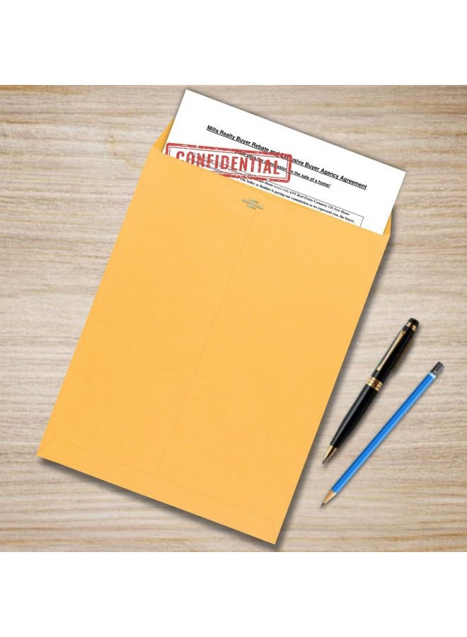 EnDoc 10 x 15 Clasp Envelopes - Brown Kraft Catalog Mailing Gummed Seal Envelope - 28lb Heavyweight 10x15 Inches Manila Envelopes for Home, Office, Business, Legal or School - 100 Pack - Image 5