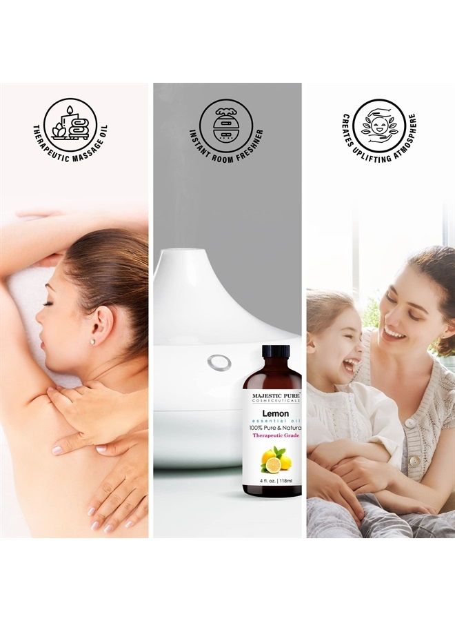 Majestic Pure Lemon Essential Oil, Therapeutic Grade, Pure and Natural Premium Quality Oil, 4 fl oz  - Image 5