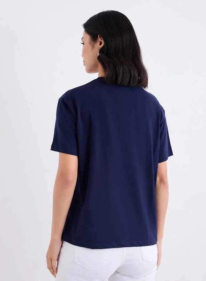 Styli Styli Slogan Print Regular Fit T-Shirt