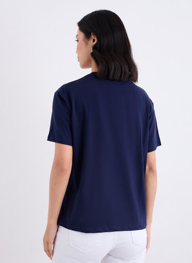 Styli Slogan Print Regular Fit 100% Cotton T-Shirt - Image 5