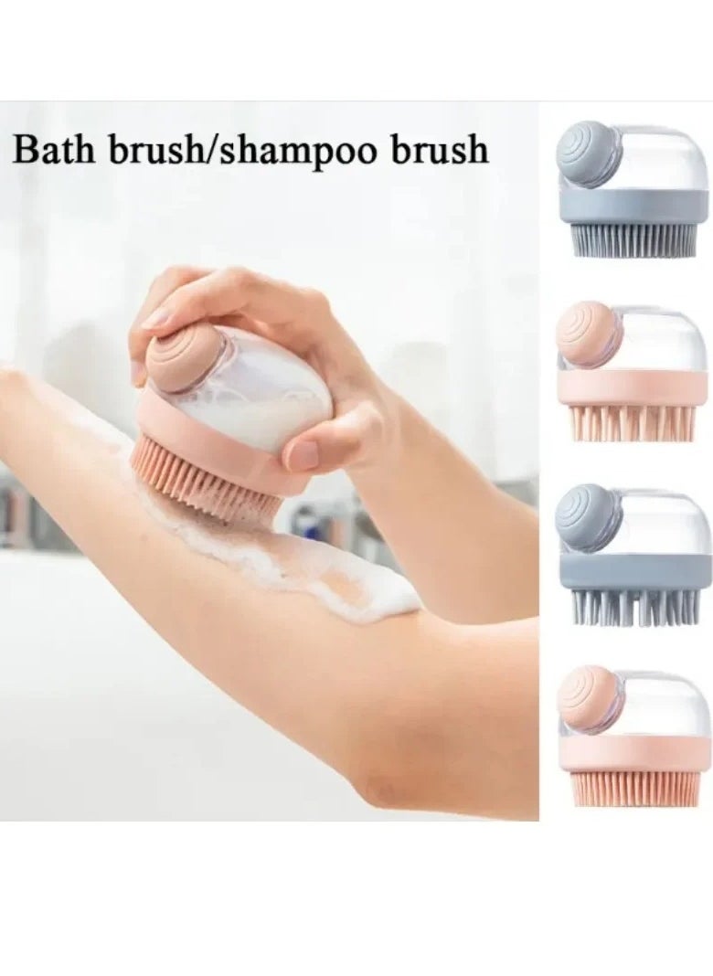 AROAQ Adding Liquid Shampoo Brush, Durable And Comfortable Body Scrubber Brush, Dandruff Removal And Hair Growth Stimulator Brush, Clean Massage Bath Brush For Body, (Grey Design 2)  - Image 2
