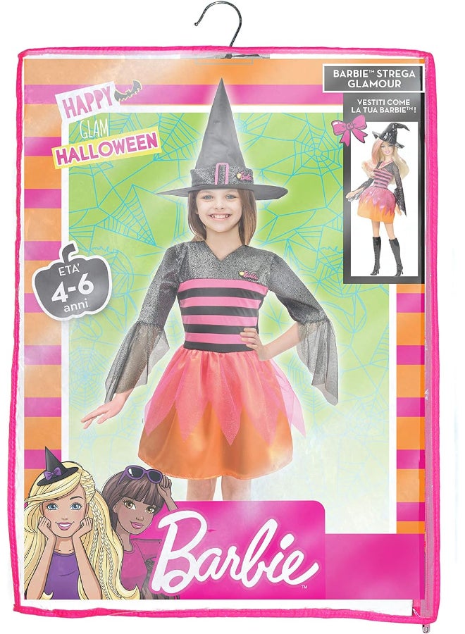 Ciao زي ساحرة باربي الجذاب للفتيات من 5-7 سنوات | زي باربي هالوين المرخص | يتضمن الفستان والقبعة - Image 4