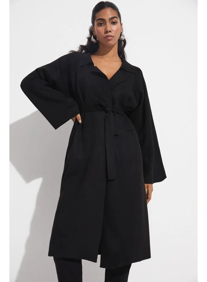 JUNE June Long Knitwear Cardigan Black