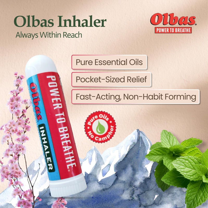 Olbas Inhaler Aromatherapy, Essential Oil Inhaler with Natural Oils, 0.01 Oz, 1 Pack, Pocket Sized Nasal Inhaler Stick for Clear Breathing and Sinus Relief - Image 2