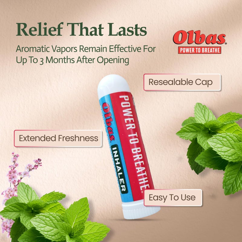 Olbas Inhaler Aromatherapy, Essential Oil Inhaler with Natural Oils, 0.01 Oz, 1 Pack, Pocket Sized Nasal Inhaler Stick for Clear Breathing and Sinus Relief - Image 3