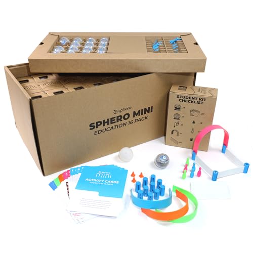 Sphero Mini 16Pack AppEnabled Coding Robots for Classrooms Teach Computer Science Coding AI Literacy STEM STEAM Learning Kit for Kids 8 Program with Draw Blocks Python JavaScript - Image 1