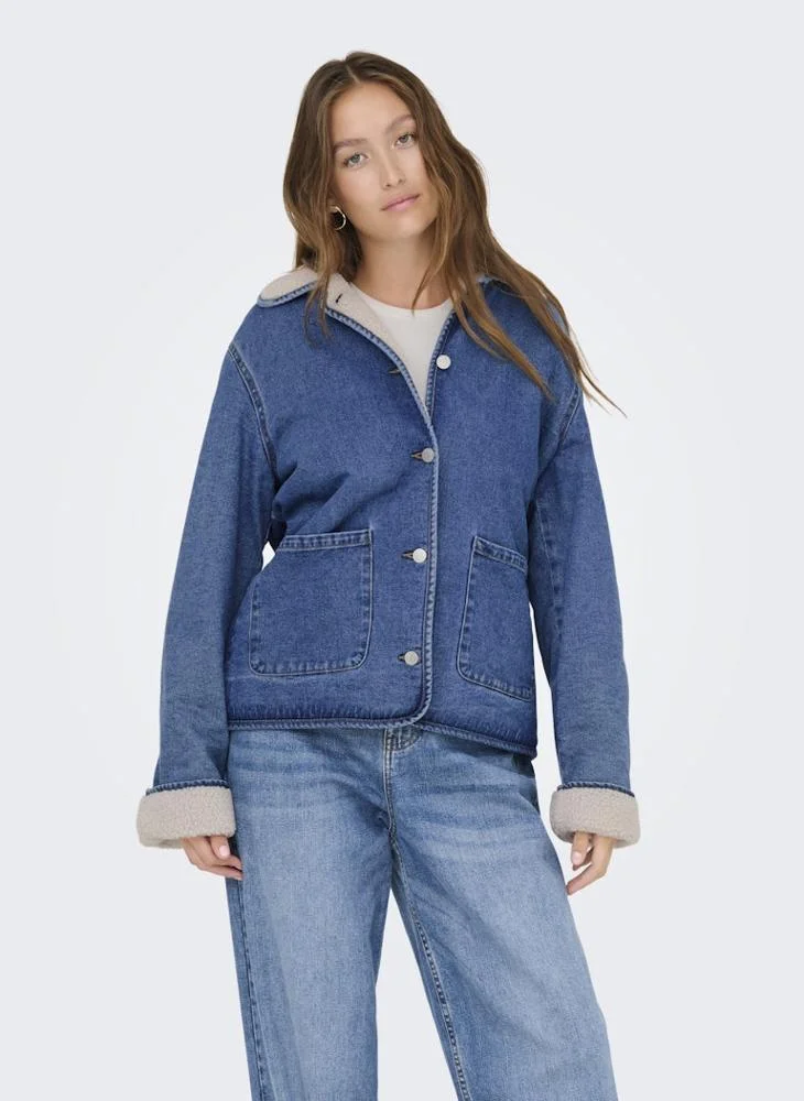 ONLY ONLALLISON Long sleeve TEDDY Denim JACKET