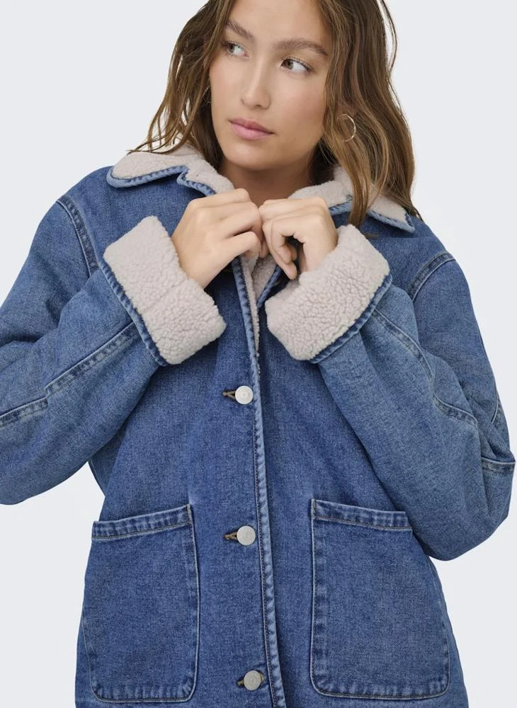 ONLY ONLALLISON Long sleeve TEDDY Denim JACKET