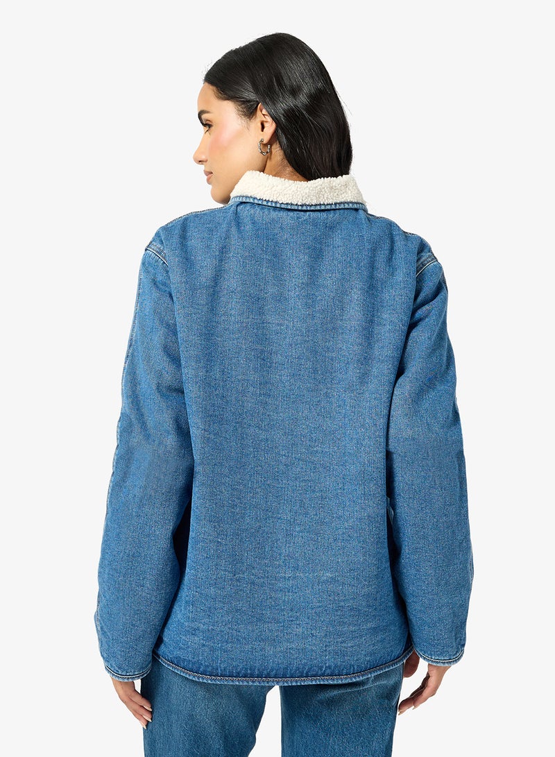 اونلي جاكيت تيدي دنيم طويل الأكمام من أونلاليسون - Image 2