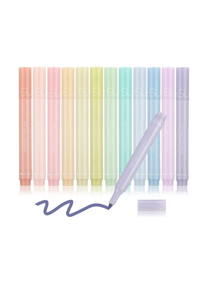 SYOSI Aesthetic Highlighters, with Chisel Tip Markers Multicolor Aesthetic Pens, Stationary for Office School Supplies, Simple Style,12 Pieces - Image 1
