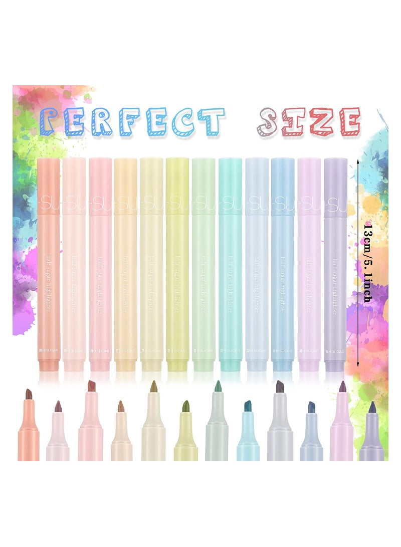 SYOSI Aesthetic Highlighters, with Chisel Tip Markers Multicolor Aesthetic Pens, Stationary for Office School Supplies, Simple Style,12 Pieces - Image 5