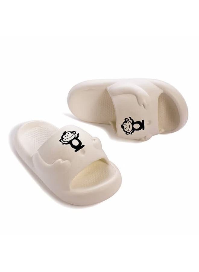 Baihou Summer Cartoon Fashion Thick-soled Squishy Home Bathroom Slippers For Men And Women, 004 White, Size 36-37 - Image 4