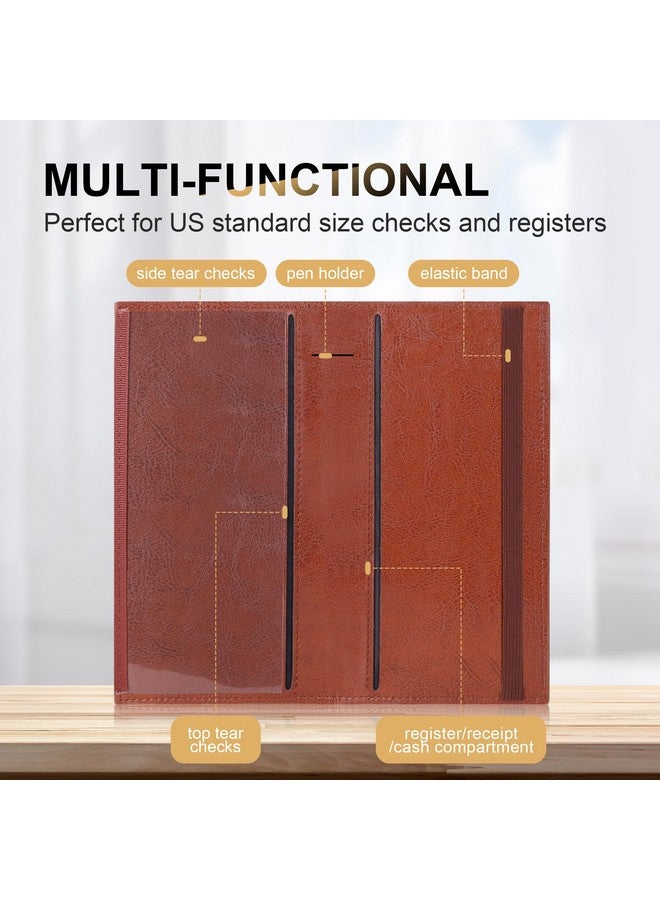 Casmonal Checkbook Covers For Personal Checkbook Holder Rfid Blocking Premium Leather Checkbook Cover For Duplicate Checks - Image 3