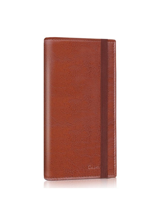 Casmonal Checkbook Covers For Personal Checkbook Holder Rfid Blocking Premium Leather Checkbook Cover For Duplicate Checks - Image 1