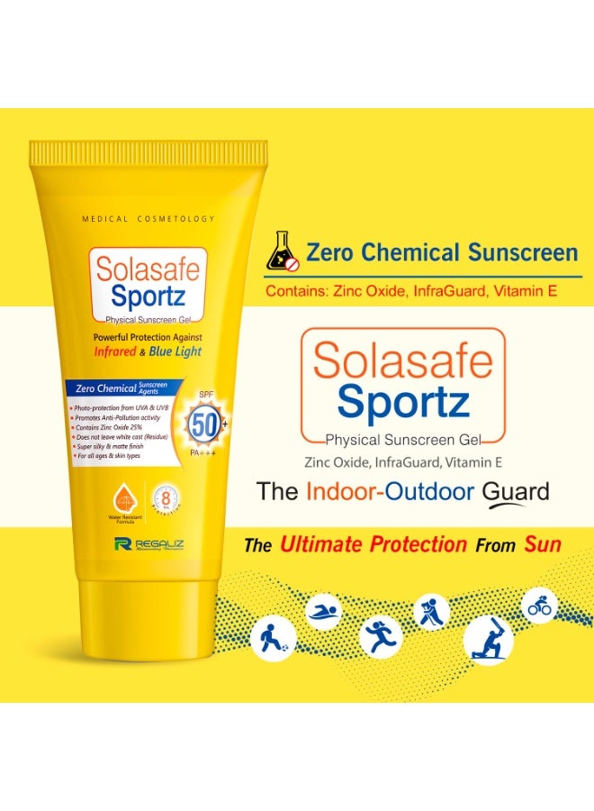 Regaliz Sunscreen For All Skin Type Sportz Physical (Zero Chemical) Sunscreen For Skin Type Gel: Advanced Spf 50+ Protection Against Uv, Blue Light And Pollution 50 g - Image 3