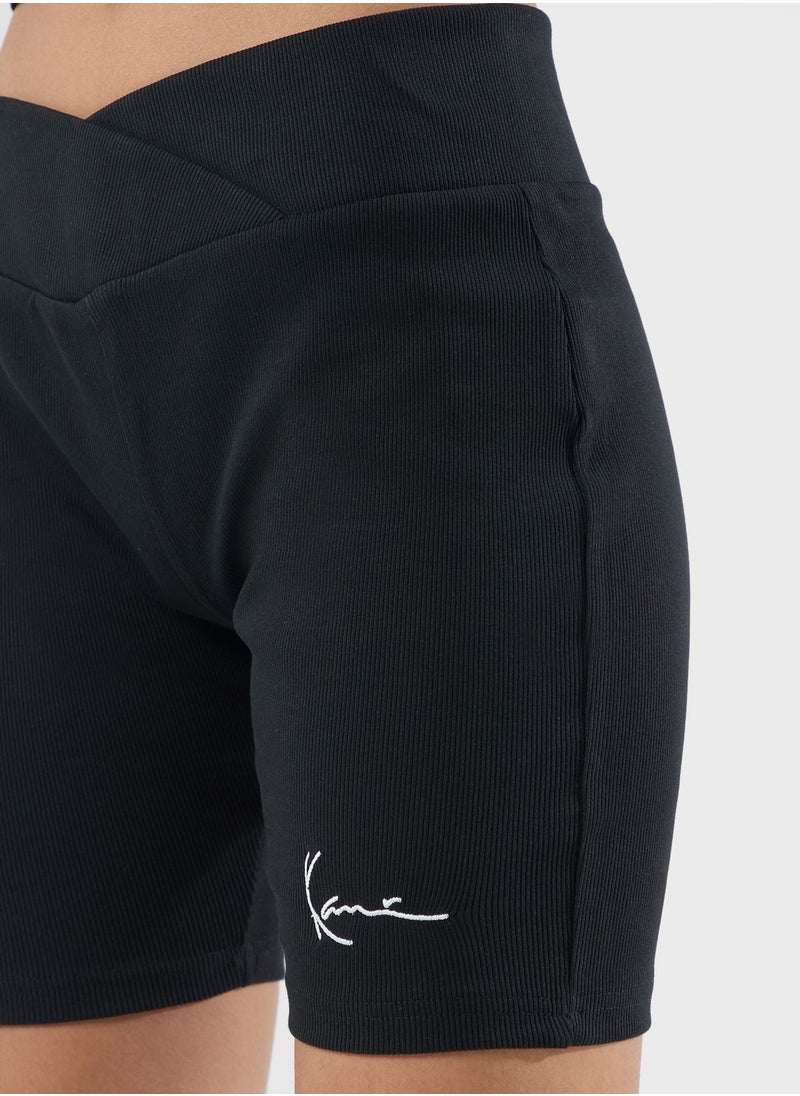 Karl Kani - Small Signature Cycling Rib Shorts - Image 1