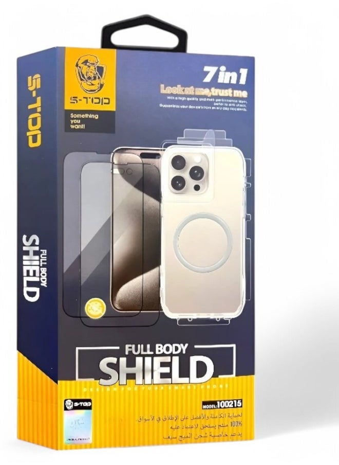 S-TOP - Full protection package for iPhone 13 Pro, complete protection for your device against scratches and falls (7in1), original package from S-TOP - Image 1