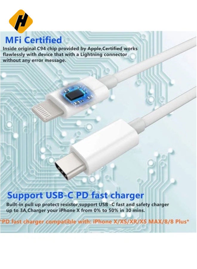 HuHa - Lightning Cable Fast Charging and Hi-Speed Syncing Cord Compatible with Apple iPhone X/XS/XR/XS Max/8/8 Plus/iPad - Image 1