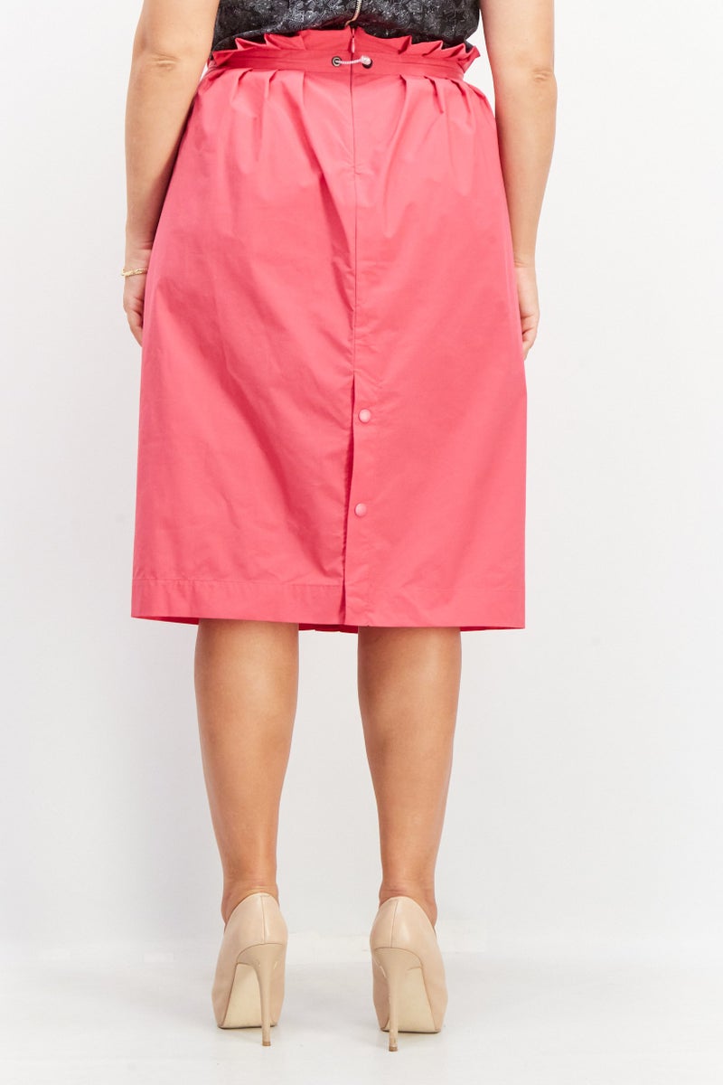 Aigle Women Plain Midi Skirt, Pink - Image 3