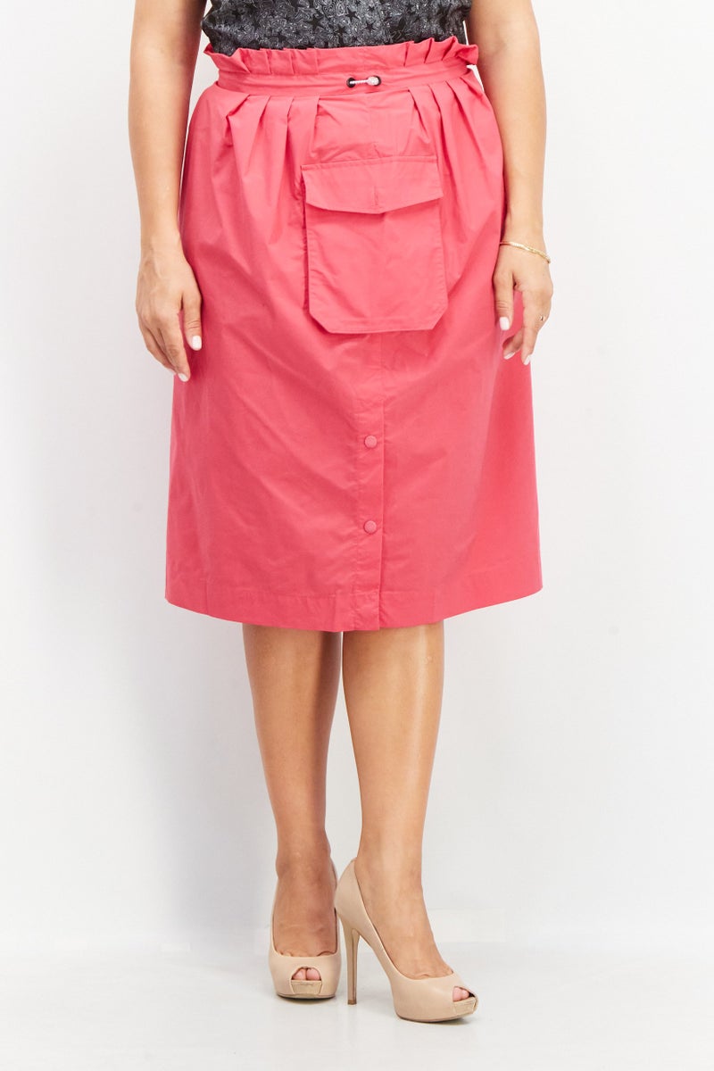 Aigle Women Plain Midi Skirt, Pink - Image 1