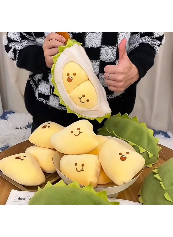 null - Genuine Durian Doll Unzip Toy Removable Durian Meat Plush Toy Tearable Creative Simulation Gift-Specifications:30cm [authentic Authorization] 0.15kg-Color:A Petal Of Durian [detachable] Yellow - Image 1