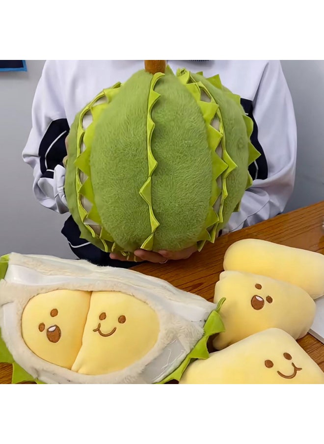null - Genuine Durian Doll Unzip Toy Removable Durian Meat Plush Toy Tearable Creative Simulation Gift-Specifications:30cm [authentic Authorization] 0.15kg-Color:A Petal Of Durian [detachable] Yellow - Image 1