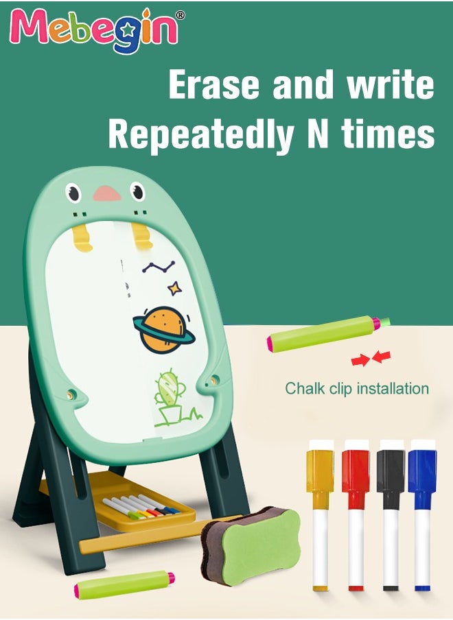 MEBEGIN Kids Magnetic Easel for Kids with 5 Drawing Pens, Adjustable Drawing Easel with Dinosaur Shape and Stable Structure, Portable Drawing Board, Educational Art Easel, Ideal Gift for Kids, 32.5*30*62cm  - Image 4